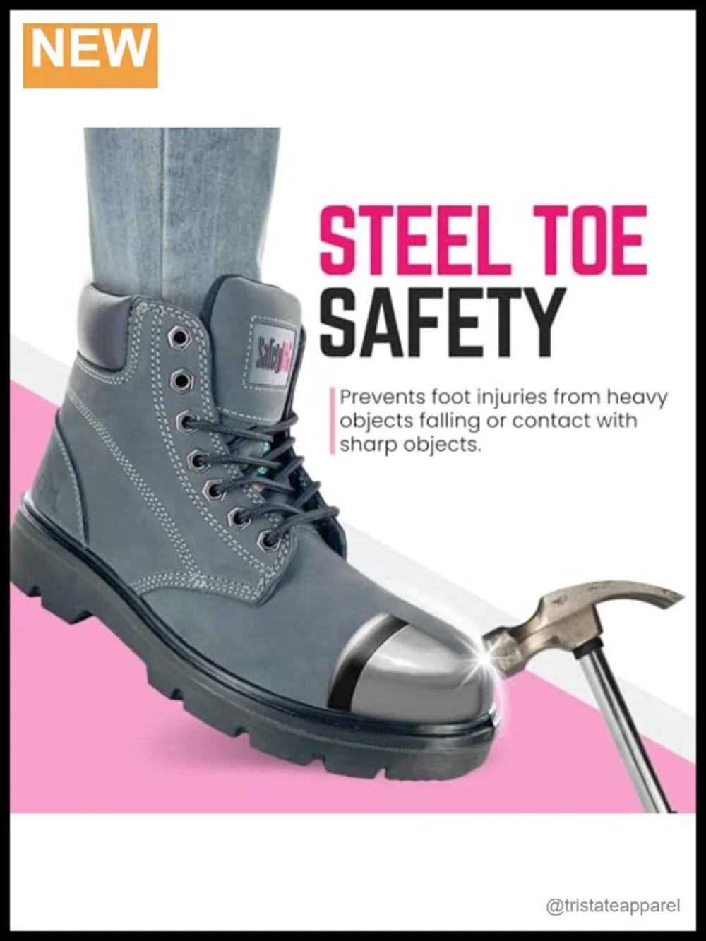 Steel Toe Waterproof Work Boots Lace-Up Safety Shoes for Women Puncture